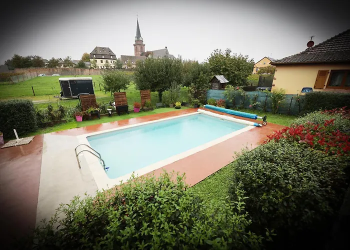 Le Clocher Aux Cigognes Au Village De Bergheim